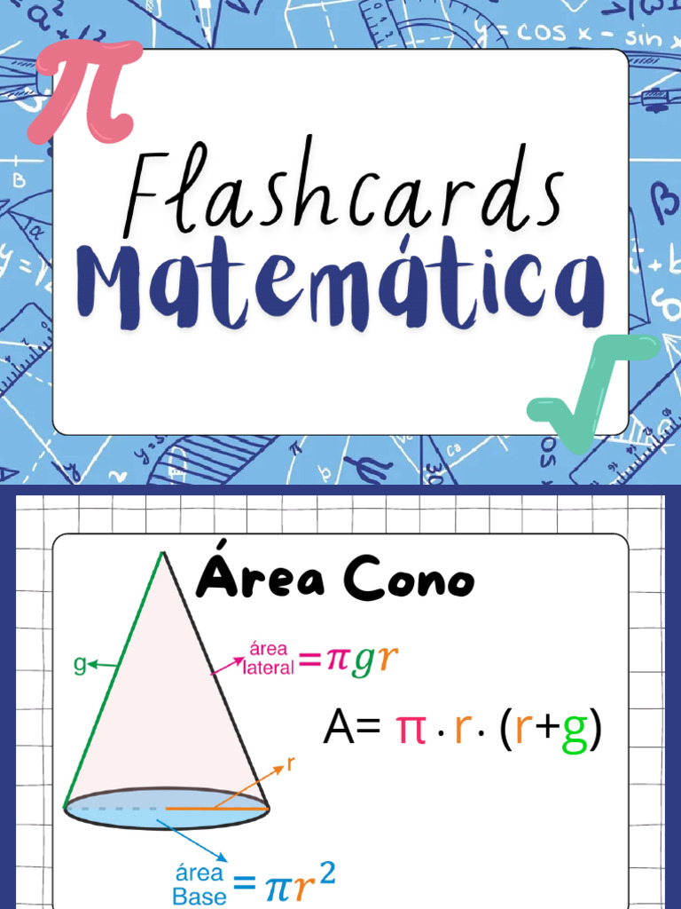 Fórmulas de Geometría para Flashcards | PDF