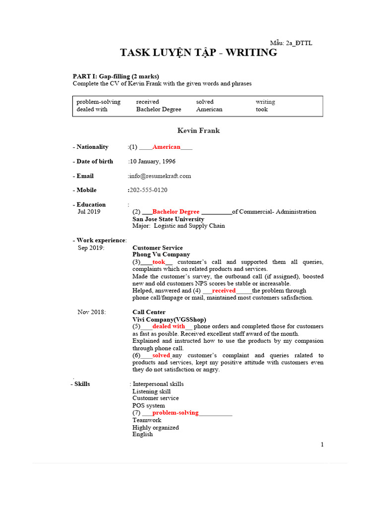 Đáp Án Tổng Hợp TASK 4 - Writing | PDF | Human Communication ...