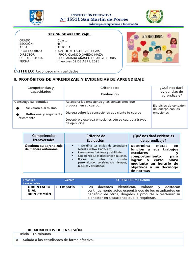 Tutoria | PDF | Aprendizaje | Las emociones