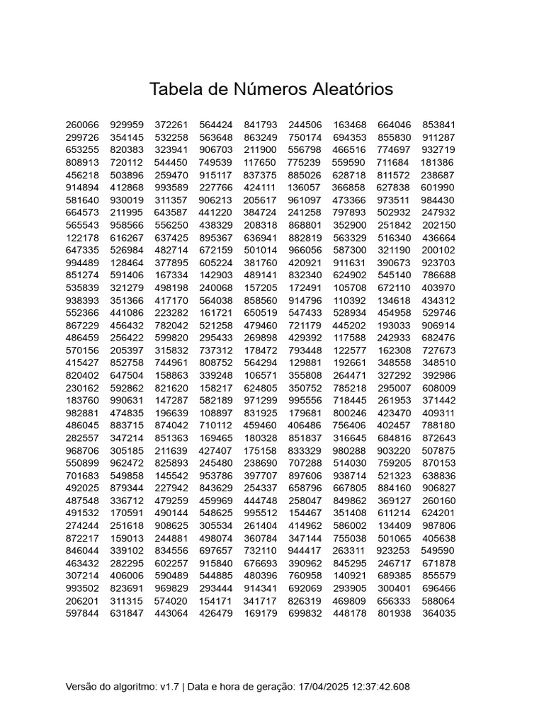 Random Table-4 | PDF