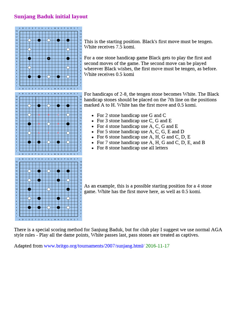 Sunjang Baduk Game Setup Guide | PDF