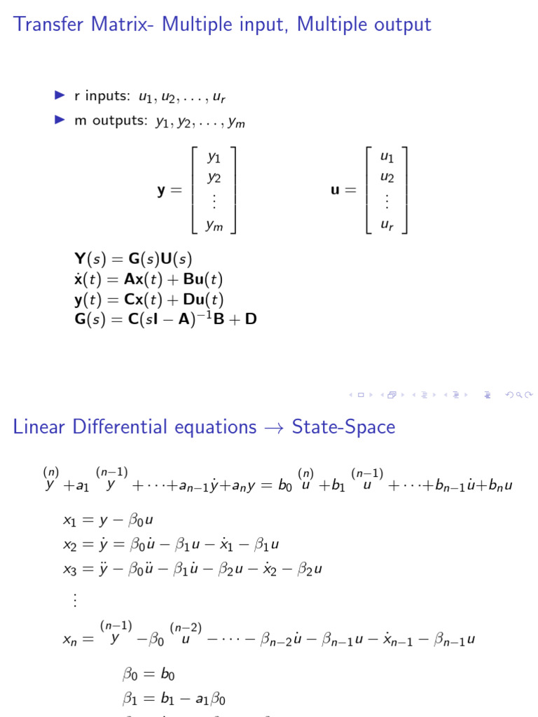 Transfer Matrix: MIMO Systems Explained | PDF | Applied Mathematics