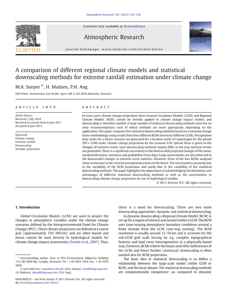 1 s2.0 S016980951100189X Main | PDF | General Circulation Model | Variance