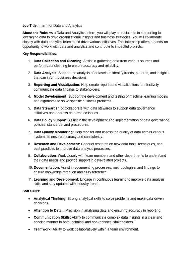 Data Analytics Internship Opportunity | PDF | Data | Analytics