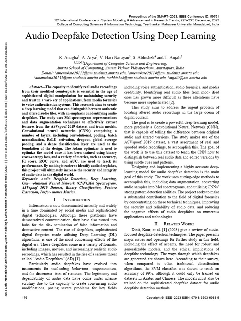 Audio - Deepfake - Detection - Using - Deep - Learning Paper2 | PDF ...