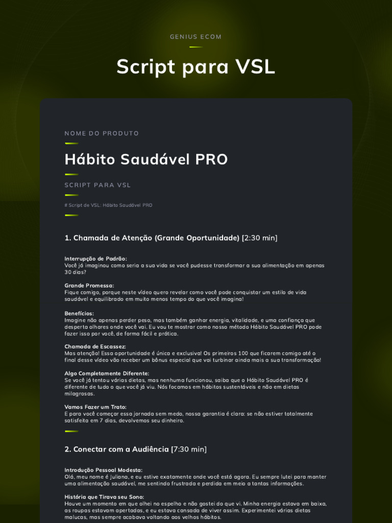 Script VSL Upsell DNM | PDF | Vida | Dinheiro