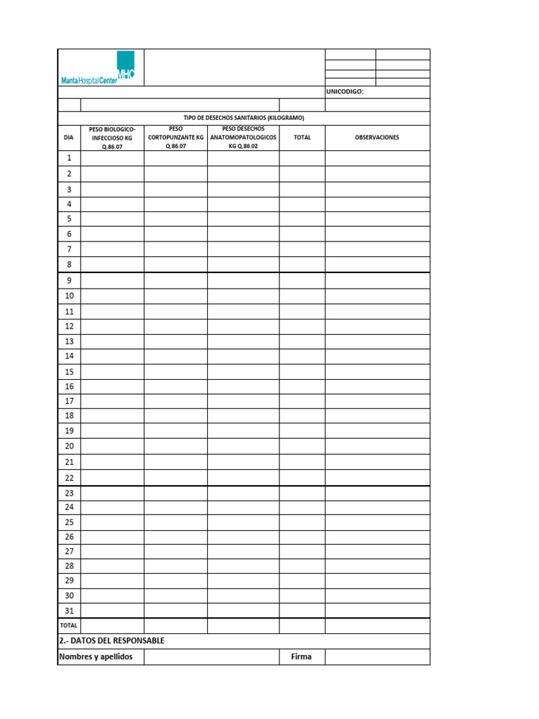 Registro de Desecho | PDF