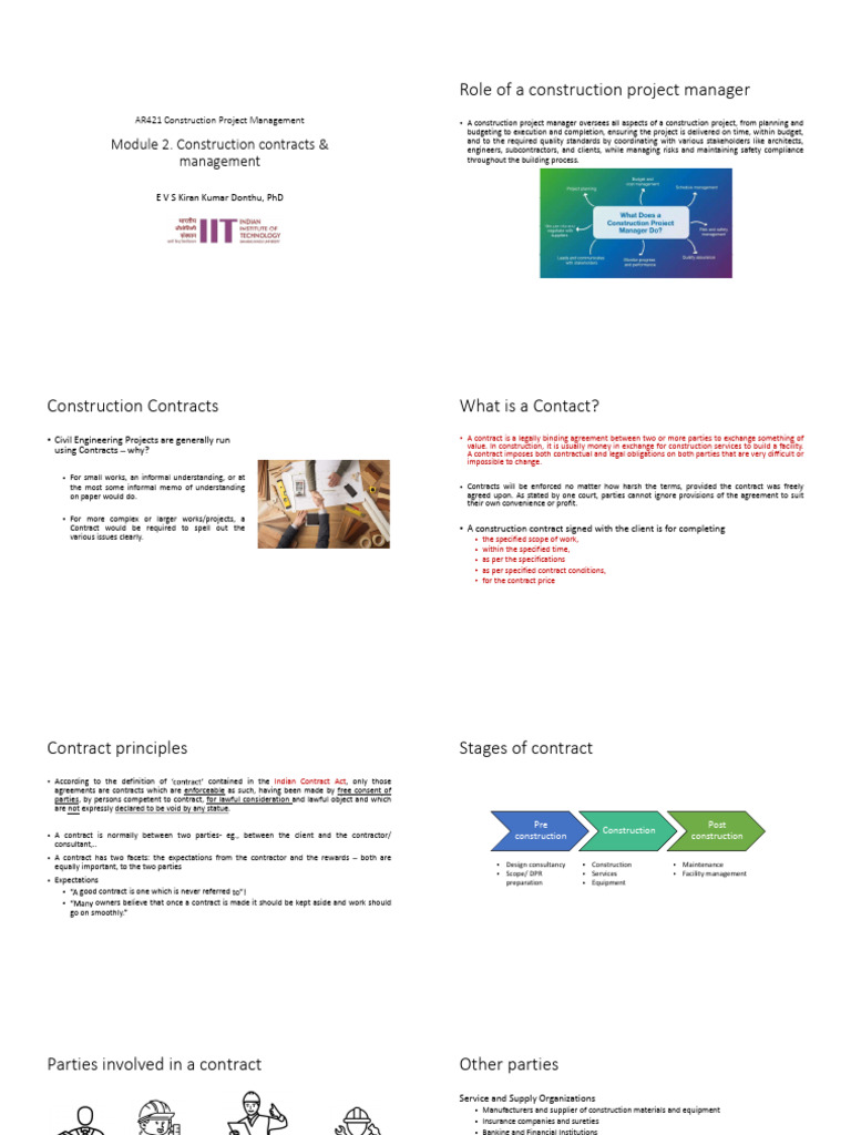 Construction Contracts & Management Guide | PDF | Breach Of Contract ...