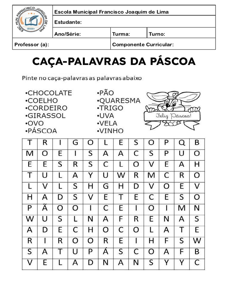 Caça-Palavras da Páscoa | PDF