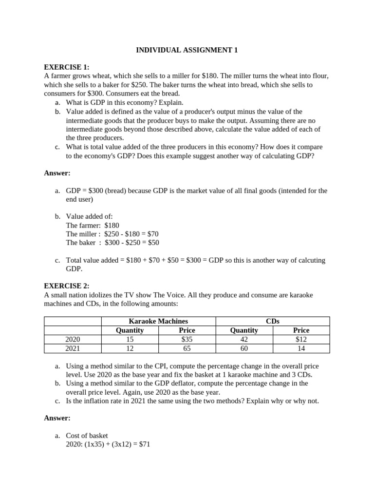 GDP and Inflation Analysis Exercises | PDF | Gross Domestic Product ...