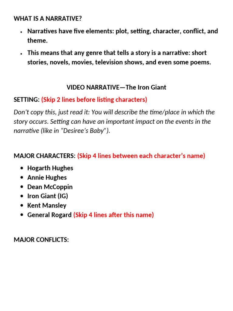 Understanding Narrative Elements | PDF