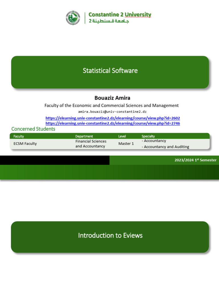 Eviews Student Version Setup Guide | PDF | Computing | System Software