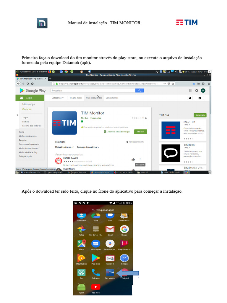 Instalação do TIM MONITOR | PDF