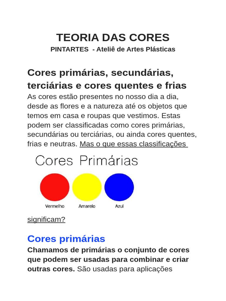 Teoria Das Cores - 220429 - 155702 | PDF