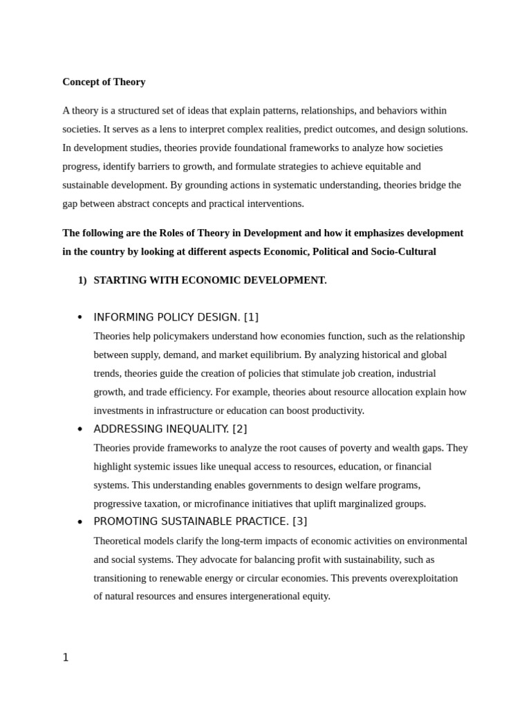 Roles of Theory in Development Studies | PDF | Governance | Sustainability