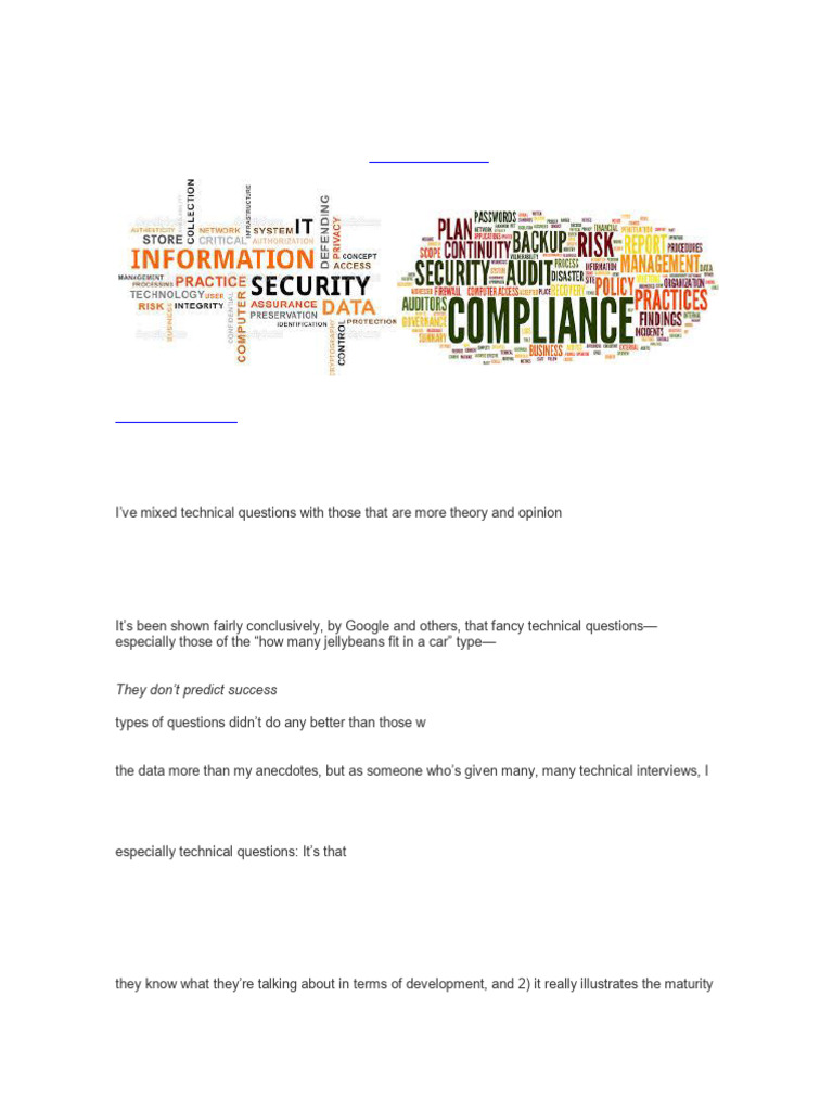 Information Security Interview Questions | PDF | Computer Security ...