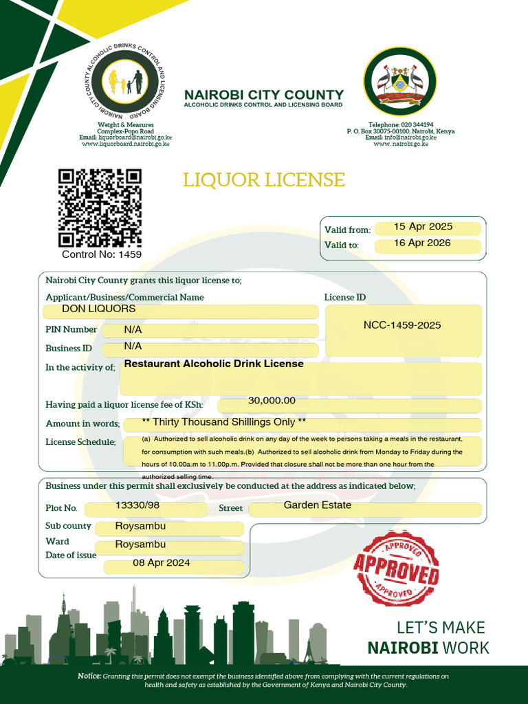 PrintLicenseFinal - PDF - 20250415 - 194542 - 0000 | PDF | Alcohol
