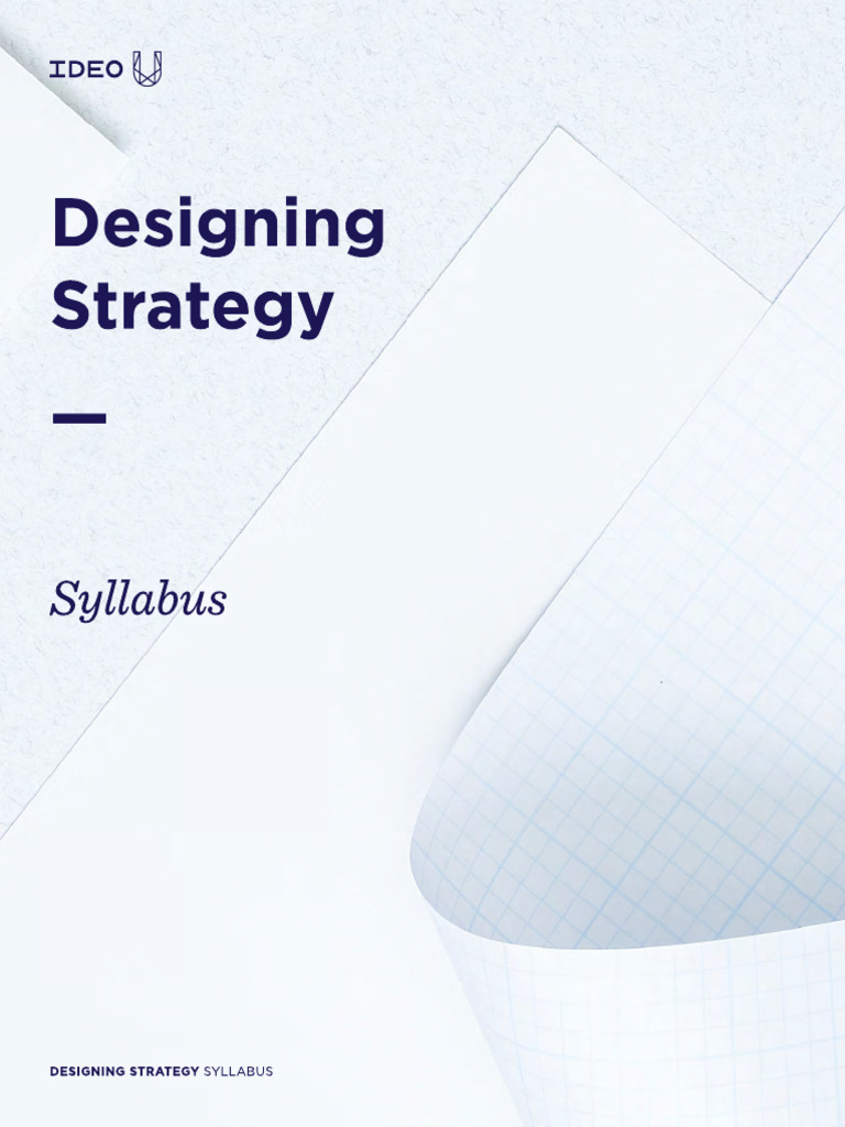 Designing Strategy Course Overview | PDF | Lesson Plan