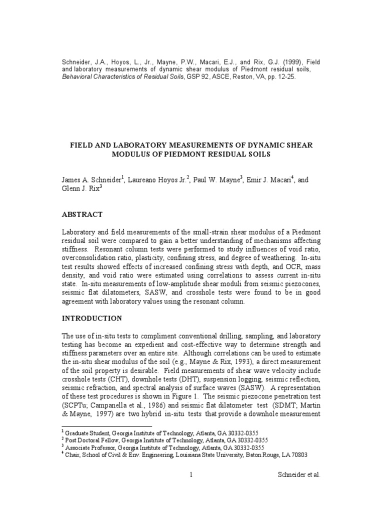 Dynamic Shear Modulus Soil | PDF | Soil Mechanics | Geotechnical ...