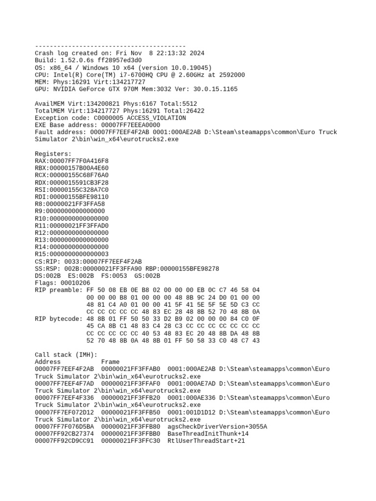 Game Crash | PDF | Microsoft Software | Computer Architecture