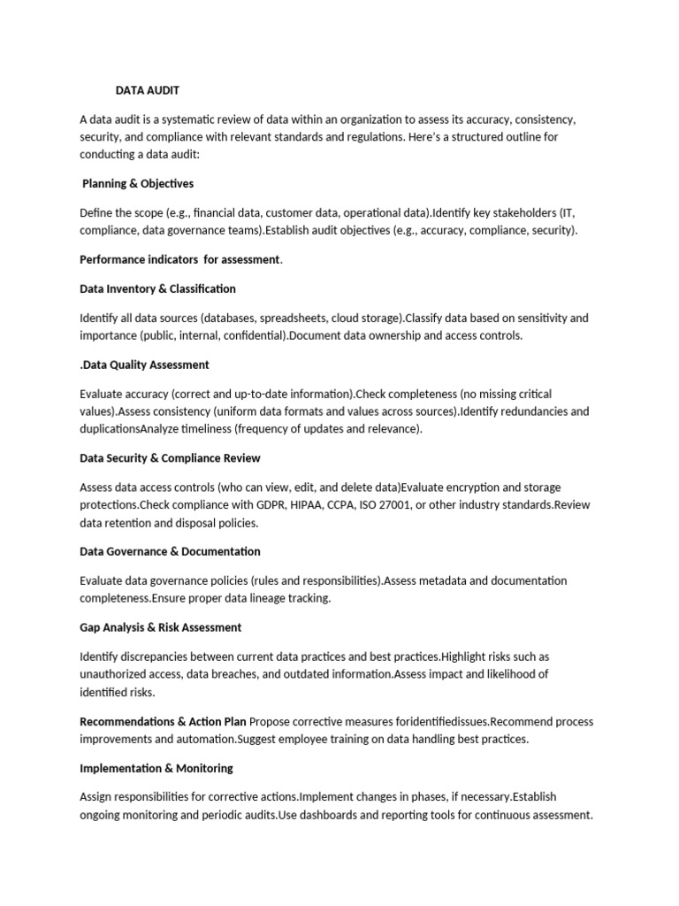 Comprehensive Data Audit Guide | PDF