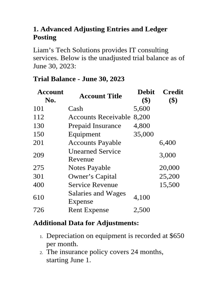 Adjusting Entries and Financial Statements | PDF | Debits And Credits ...