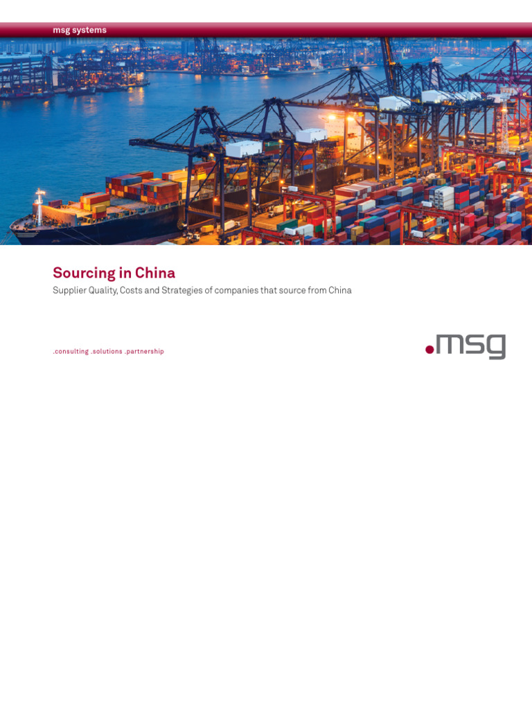 Risks and Strategies in China Sourcing | PDF | Survey Methodology ...