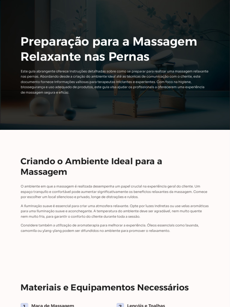 Guia de Preparação para Massagem Relaxante | PDF | Massagem | Empatia