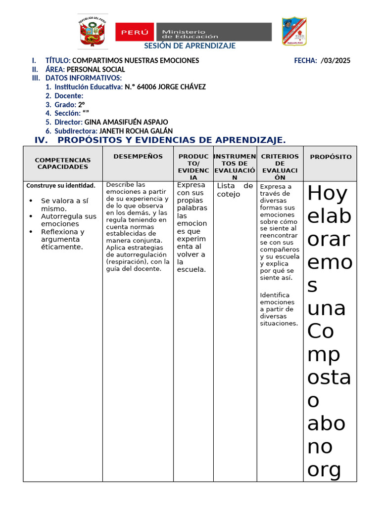 Compartiendo emociones en clase | PDF | Las emociones | Aprendizaje