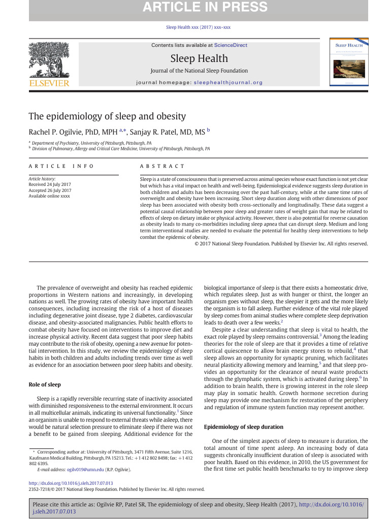 Sleep Duration and Obesity Trends | PDF | Sleep | Obesity