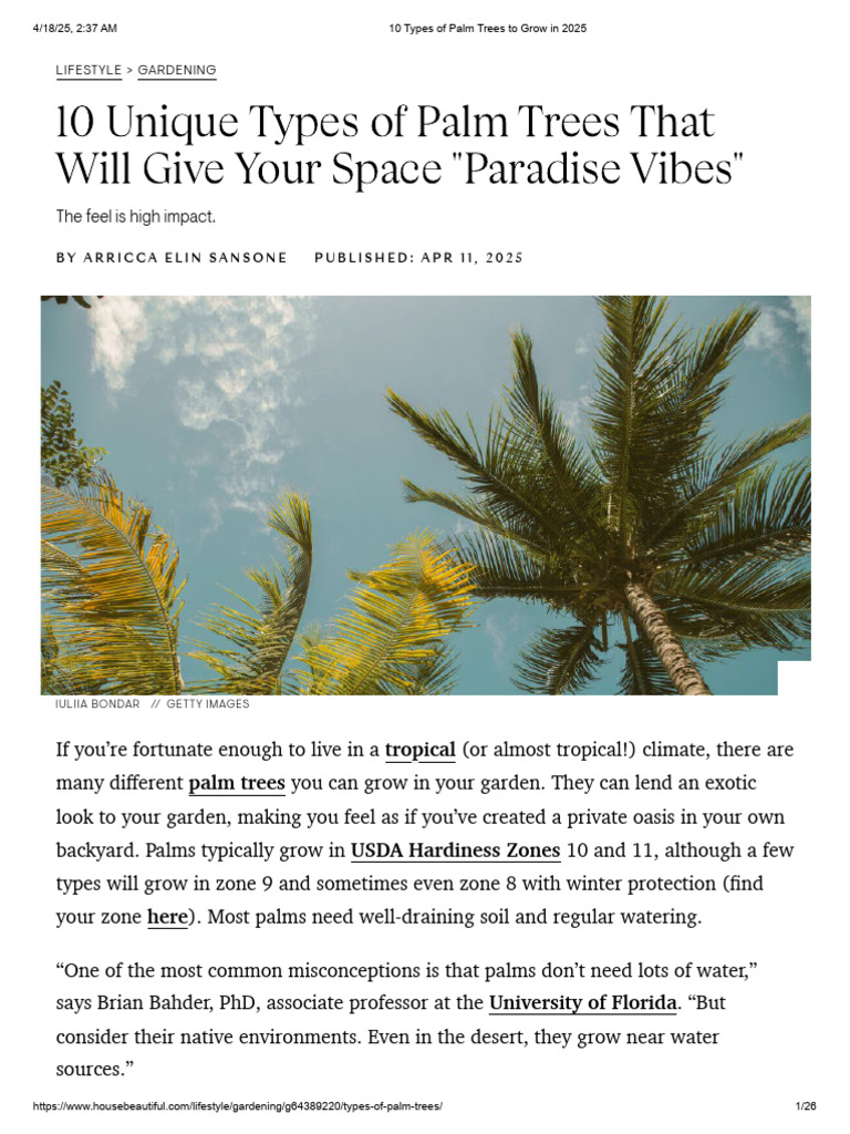 10 Palm Trees for Tropical Gardens | PDF | Coconut | Arecaceae