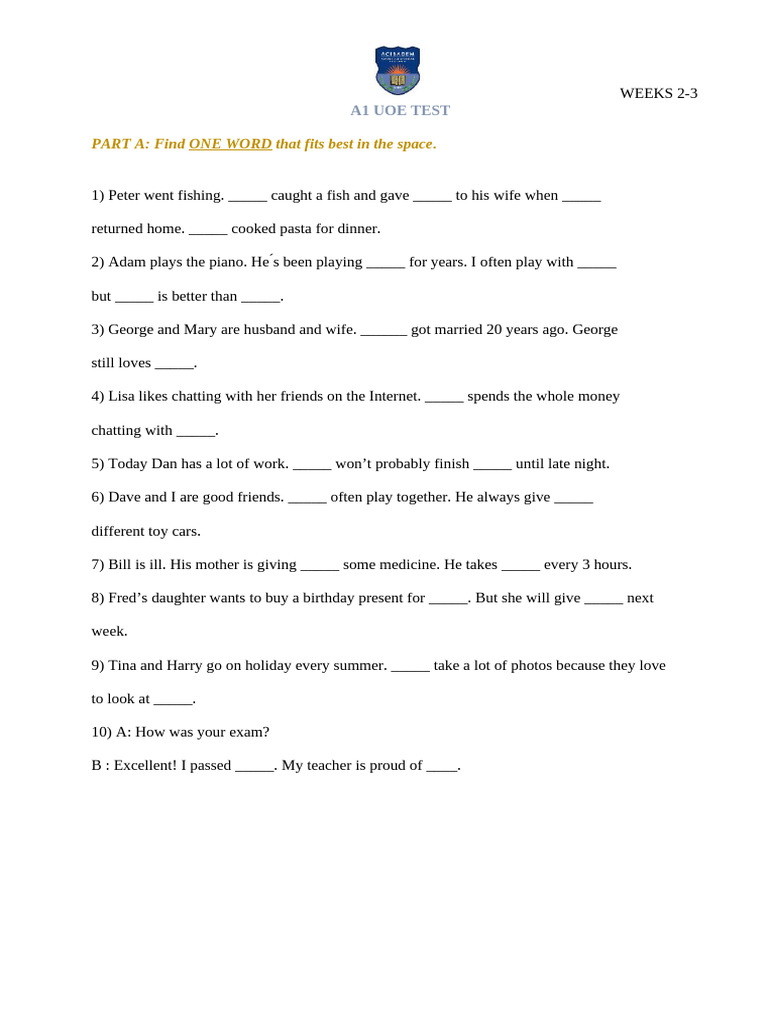 A1 Weeks 2 - 3 Mixed Exercise | PDF