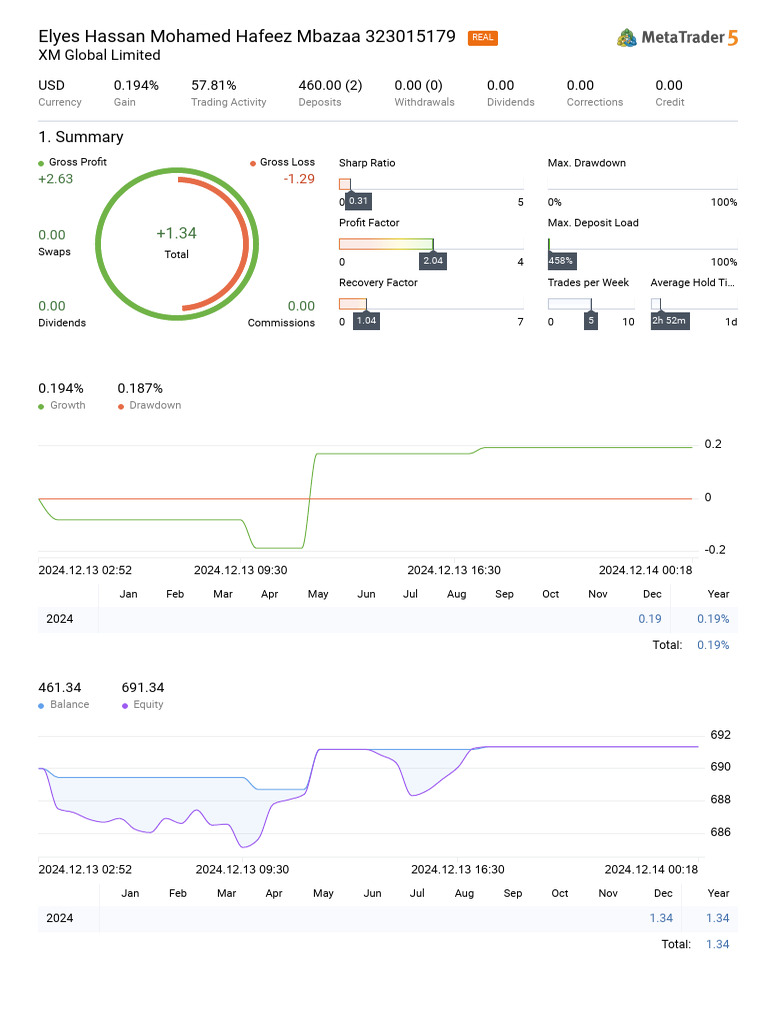 Trading Performance Report for Elyes Mbazaa | PDF | Financial Markets ...