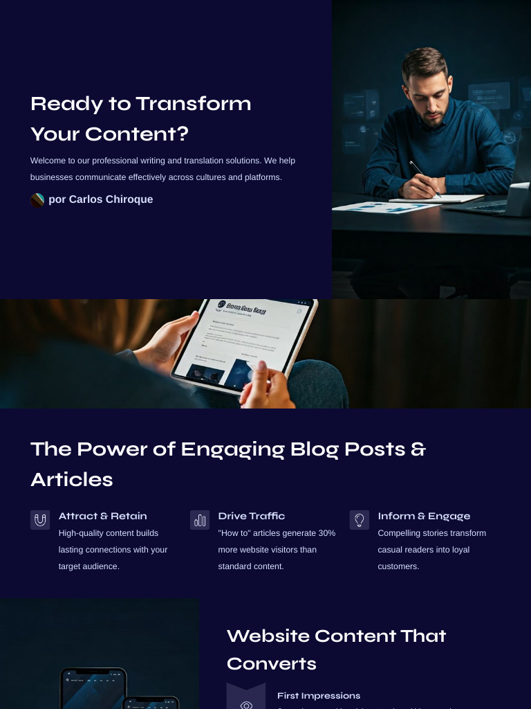 Professional Writing & Translation Services | PDF | Translations | Websites
