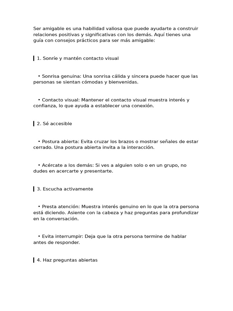 Consejos para Ser Más Amigable | PDF | Sicología