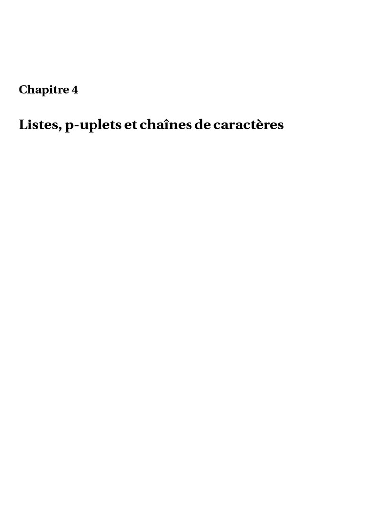 Exercices sur Listes et P-uplets en Python | PDF | Programmation ...