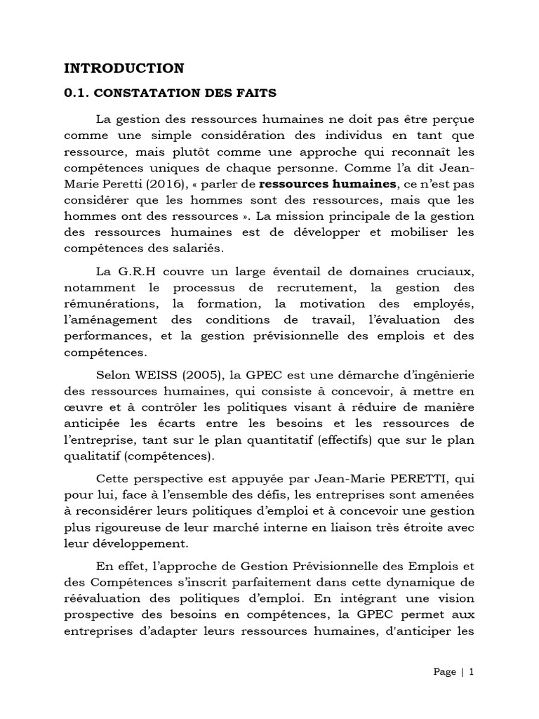 Impact de la GPEC sur les RH en entreprise | PDF | Gestion des ...