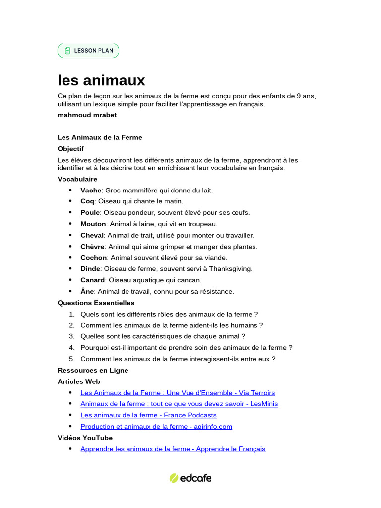Apprendre les Animaux de la Ferme | PDF | Oiseaux
