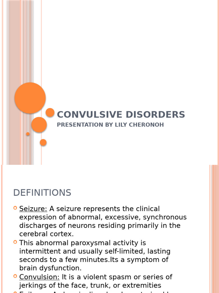 Overview of Convulsive Disorders | PDF | Epilepsy | Nervous System