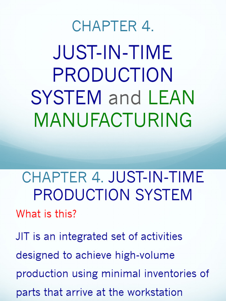 Just-in-Time Production and Lean Principles | PDF | Lean Manufacturing ...