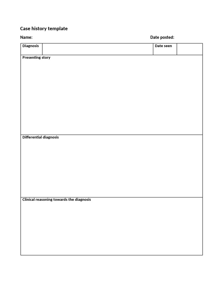 Case History Template Guide | PDF