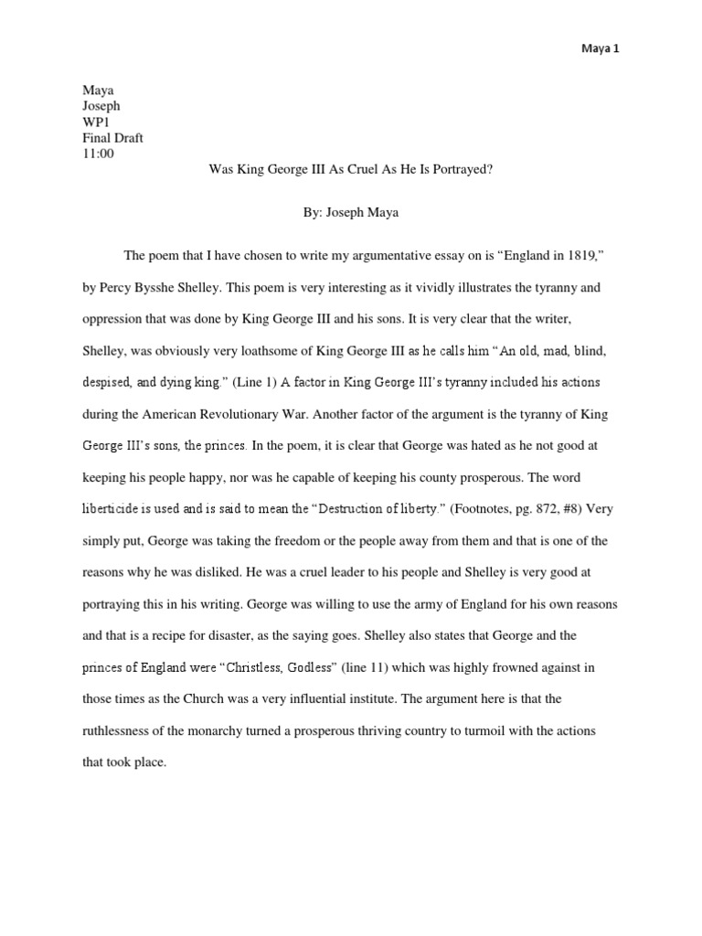 essay about england