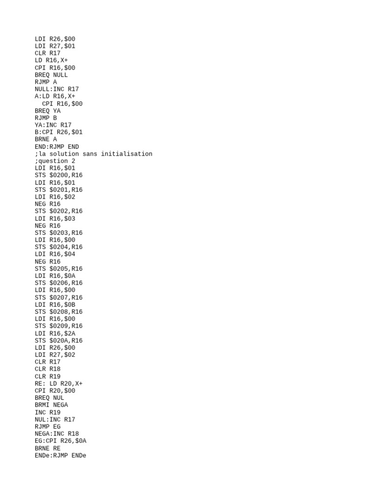 AVR Assembly Code Example Analysis | PDF