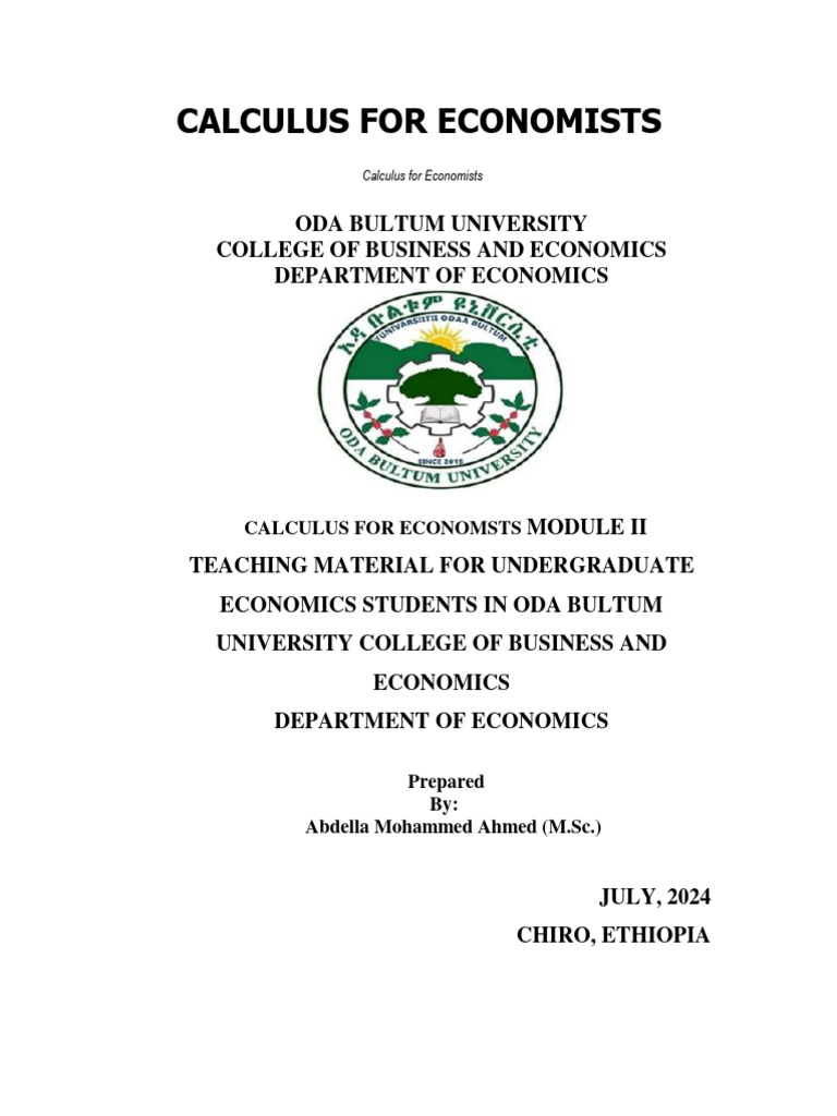 Differential Calculus for Economists | PDF | Derivative | Calculus