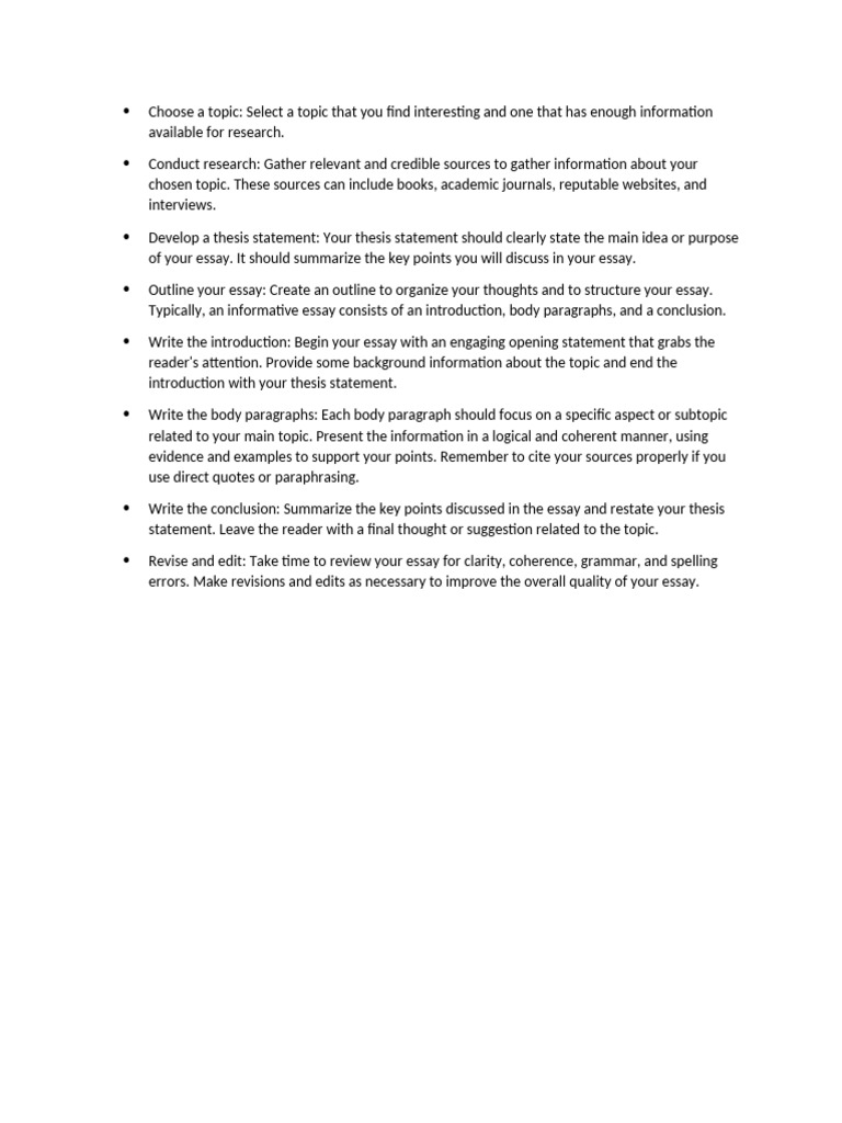 How to Write an Informative Essay | PDF