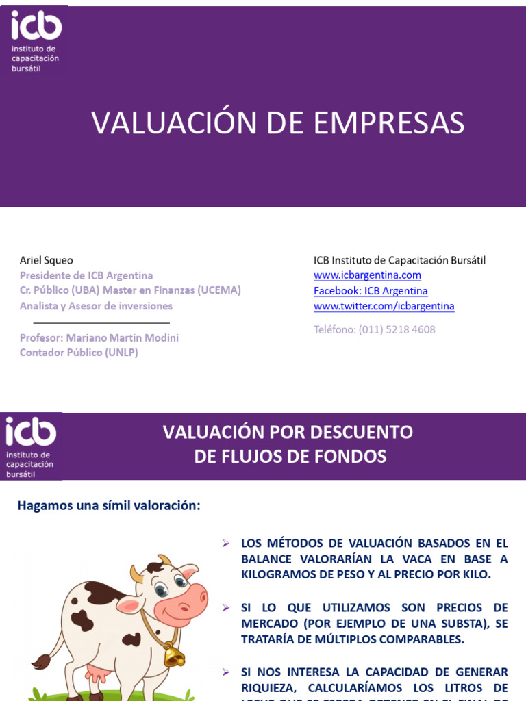 Métodos de Valuación Empresarial | PDF | Flujo de caja descontado ...