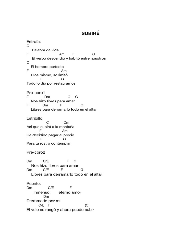 Acordes y letra de 