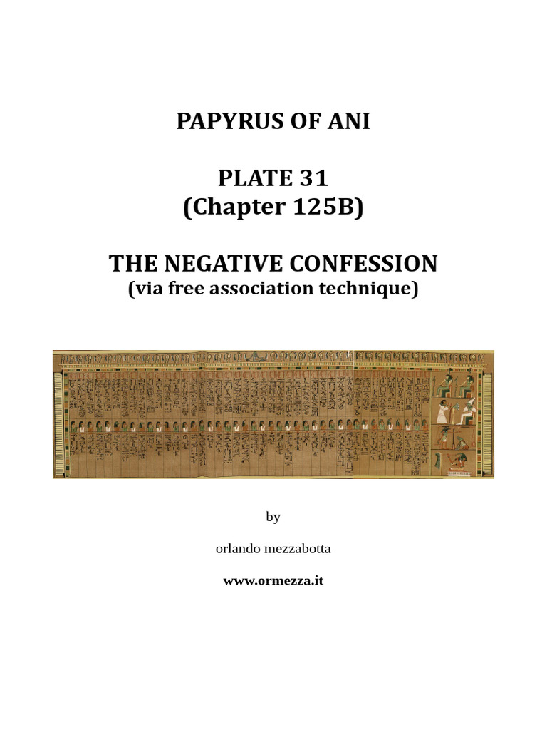 Analyzing the Negative Confession | PDF | Osiris
