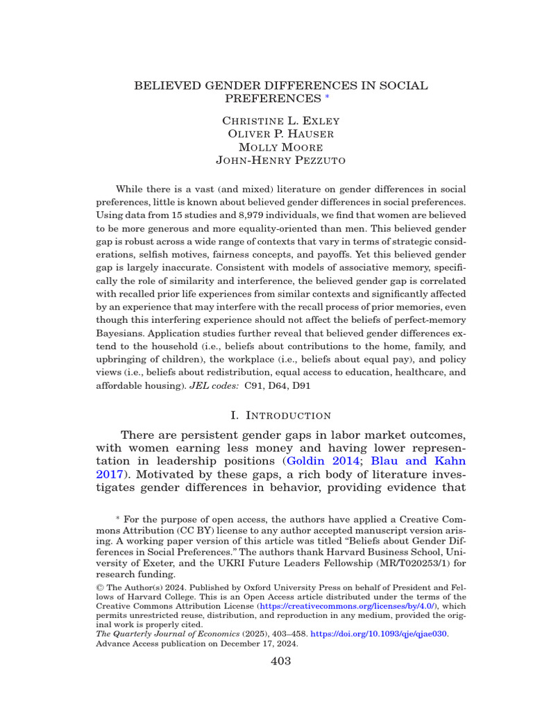 Misconceptions of Gender Social Preferences | PDF | Gender | Gender Studies
