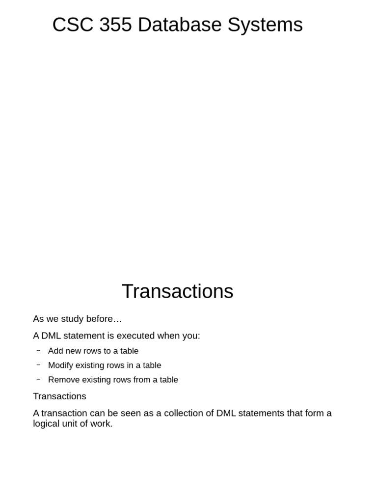 Understanding Database Transactions in Oracle | PDF | Database ...